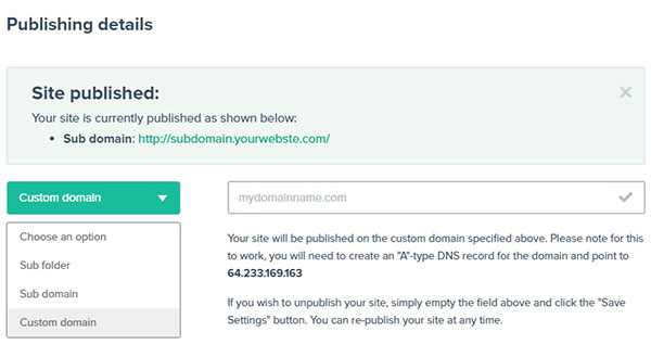 allow users to use custom domains